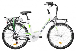 Atala Bike Atala Electric Citybike with Pedalling Assisted e-run FS Lady, White 45cm (Height 150175cm), 6Speed, One Size Green