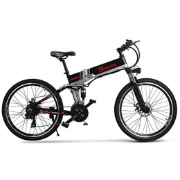 AUTOKS Electric Bike AUTOKS Electric fat bike 26inches Folding mountain bicycle 21-speed Shimano transmission 500w motor with 48V 12Ah Lithium Battery, Black