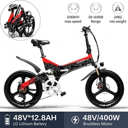 AUZZO HOME Electric Bike AUZZO HOME 400W Folding Electric Bicycle for Adult 48V 12.8Ah Lithium Battery 70km Long Battery Life 7 Speed Mountain Bike 3 Riding Modes 150kg Load