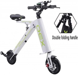 AUZZO HOME Electric Bike AUZZO HOME Folding Electric Car Portable Travel Battery Car Double Wheel Power 36V Lithium Battery Cruising Range 25km for Adult and Teenager, White
