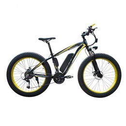AYHa Electric Bike AYHa Adult Snow Electric Bicycle, 4.0 Fat Tire Electric Bicycle Professional 27 Speed Disc Brake 48V15Ah Lithium Battery Suitable for 160-190 cm Unisex, Black Yellow, 36V15AH350W