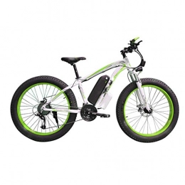 AYHa Electric Bike AYHa Adult Snow Electric Bicycle, 4.0 Fat Tire Electric Bicycle Professional 27 Speed Disc Brake 48V15Ah Lithium Battery Suitable for 160-190 cm Unisex, White Green, 48V15AH350W
