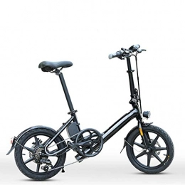 AYHa Electric Bike AYHa Adults Folding Electric Bike, 250W Motor 16 inch Aluminum Alloy Frame City Travel Electric Bicycle 6 Speed Dual Disc Brakes 36V Lithium Battery with Rear Seat, Black, 7.5AH