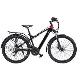 AYHa Bike AYHa Adults Mountain Electric Bike, 27.5 inch Travel E-Bike Dual Disc Brakes with Mobile Phone Size LCD Display 27 Speed Removable Battery City Electric Bike, Black red, B 9.6AH