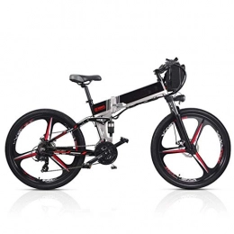 AYHa Bike AYHa Folding Electric Mountain Bike, 350W Motor 26''Commute Traveling Adult Electric Bicycle 48V Removable Battery Optional Dual Battery Style up to 180Km Battery Life, Black, B Dual Battery