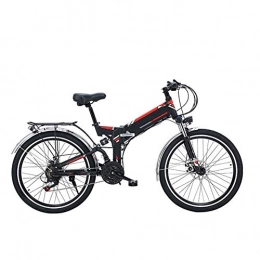 AYHa Electric Bike AYHa Mountain Folding Electric Bike, 300W Motor Removable Dual Battery 26'' Adults City Electric Bike 21 Speed Transmission Gears Dual Disc Brakes with Rear Seat, B