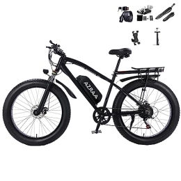 AZRAA Bike AZRAA Fat Tire Electric Bike 26x4.0 Inch Mountain Aluminum eBike 48V 10.5Ah Removable Lithium-Ion Battery for Adults