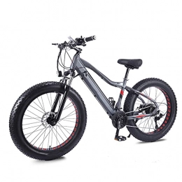 BAHAOMI Electric Bike BAHAOMI Electric Bike 26" 27 Speed Adults Electric Mountain Bicycle Double Disc Brakes City Commute Ebike Fat Tire Snowmobile Hidden Removable Lithium Battery E-Bike, Gray, 48V 750W