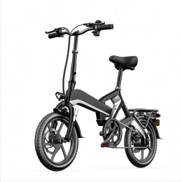 BAHAOMI Electric Bike BAHAOMI Electric Bike 400W Motor 48V10AH Removable Lithium Battery Front And Rear Hydraulic Shock Absorption Magnesium Alloy Wheel E-Bike 16" Folding Adults Electric Mountain Bicycle, Black