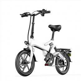 BAHAOMI Electric Bike BAHAOMI Electric Bike 400W Motor 48V10AH Removable Lithium Battery Front And Rear Hydraulic Shock Absorption Magnesium Alloy Wheel E-Bike 16" Folding Adults Electric Mountain Bicycle, White