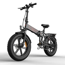 BAHAOMI Electric Bike BAHAOMI Electric Bike 48V 12.8Ah Removable Lithium Battery Snow Ebike 7 Speed 750W Motor E-Bike 20 X 4.0 All Terrain Fat Tires Adults Folding Electric Mountain Bicycle, Black