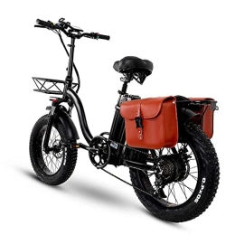 BAHAOMI Electric Bike BAHAOMI Electric Bike 750W Motor 48V Lithium Battery Snow Ebike Adults Electric Mountain Bicycle 20 Inch 4.0 Fat Tires Folding All Terrain E-Bike Front & Rear Disc Brake, 48V 15AH 750W