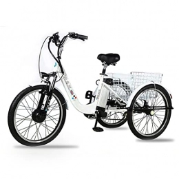 Baradine Electric Bike BaraDine 24" Electric Tricycle Lithium Rechargeable Battery Household Electric Bicycle 3 Wheel Bike for Adults Electric Cruiser Tricycle
