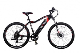 Basis Electric Bike Basis Beacon Electric Mountain Bike 19" Frame Shimano Equipped Hardtail E-MTB, 27.5" Wheel Lightweight Alloy Frame with 8.8Ah 36V Semi-Integrated Battery, 250W motor, LCD Display, Black Red