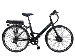 Basis Electric Bike Basis Hybrid Full Size Folding Electric Bike, 700c Wheel, 9.6Ah Battery - Black / Green