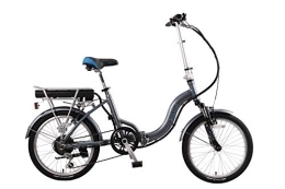 Basis Electric Bike Basis Osprey Folding Low Step Electric Bike 13in Frame, 20" Wheel - Grey / Blue (14ah Battery)