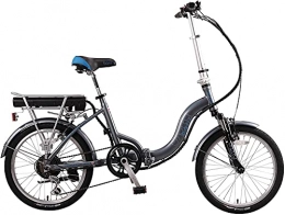 Basis Electric Bike Basis Osprey Folding Low Step Electric Bike 13in Frame, 20" Wheel - Grey / Blue (8.8ah Battery)