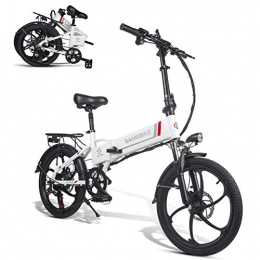 TypeBuilt Bike Bicicleta Elctrica Plegable, E-Bike 20 Pulgadas Con Batera De Litio 48V 10.4 Ah, Montaa Suspensin Completa MTB Ebike 7 Velocidad Variable, White