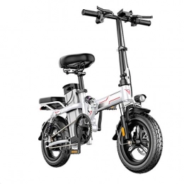 DKZK Electric Bike Bicycle, Portable Folding City Waterproof Electric Bicycle, Big Tires, Three Riding Modes, Removable Battery With LED Display, Dual Seats