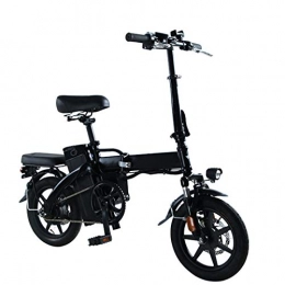 AYUSHOP Electric Bike Bike Electric Folding for Adult, Folding Collapsible Lightweight Aluminum E-Bike 48V 6AH Lithium-Ion Battery, 350W Brushless Motor and Recharge mileage 30km-60km, 3 Speed and Brushless motor , Black