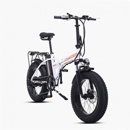 min min Electric Bike Bike, Fast Electric Bikes for Adults 500W Electric Foldable Bicycle Mountain Snow E-Bike Road Cycling 15Ah 48V Lithium Battery 20 inch Fat Tire 7 Variable Speed with Dual Disk Brakes up to 100 K
