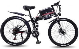 min min Electric Bike Bike, Fast Electric Bikes for Adults Folding Electric Mountain Bike, 350W Snow Bikes, Removable 36V 8AH Lithium-Ion Battery for, Adult Premium Full Suspension 26 Inch Electric Bicycle ( Color : Black )