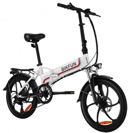 BIKFUN Bike BIKFUN 20" Folding Electric Bike for Adults, 20 inch Electric Bicycle with 48V 10Ah Removable Battery 7-Speed Gears, E-bike with Pedal Assist & Throttle (48V 10AH-White)