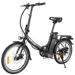 BIKFUN Bike BIKFUN 20 inch Folding Electric Bike with 10Ah 360Wh Lithium Battery, 20" Step Through Adult Electric Bicycle Foldable E-bike Shimano 7 Speed, City Style