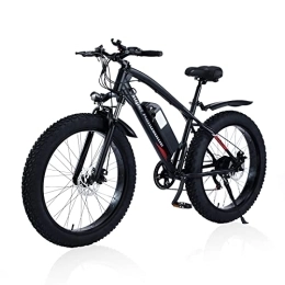 Bluniza Electric Bike Bluniza 26” Electric Mountain Snow Bike - Fat Tire Bicycle Powerful Motor Electric Bicycle with 48V 12AH Lithium Battery, Beach Mountain E-bike, 7 Speed Transmission Gears for Adults - Assembled