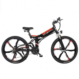 BNMZXNN Bike BNMZXNN 26-inch electric bicycle, folding electric vehicle, mountain bike lithium battery bicycle, electric bicycle with throttle, Black five knife wheel-48V10ah