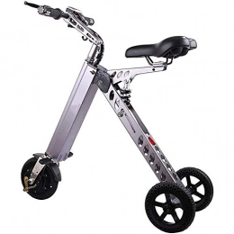 BSJZ Portable Electric Bikes,8" Three-Wheel Electric Car 250W Motor 36V 7.2Ah Lithium Battery Folding Car,Smart Electric Rechargeable Bicycle Top Speed 20Km /H,Silver