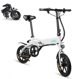 BTTHWR Electric Bike BTTHWR Folding Bike, 250W Aluminum Electric Bicycle with Pedal for Adults and Teens, 14" Electric Bike 15Mph with 36V / 10.4AH Lithium-Ion Battery -Power Motor City Commuter E Bike, White