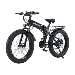 BURCHDA Electric Bike BURCHDA Electric Bike, Fat Tire E Bike Mountain Bike, 26" Electric Bicycle Commute E-bike with Removable Battery, MTB for Teenagers and Adults