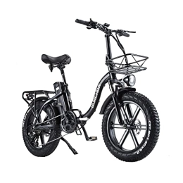 BURCHDA Bike BURCHDA Electric Bike, R8S Folding Mountain E-Bike for Adults, 20 * 4.0‘’Fat Tyre, 48V 20Ah Removable Battery, LCD Display, 8 Speed Gears