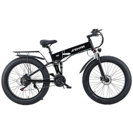 BURCHDA Electric Bike BURCHDA Folding Electric Bike for Adults, 48V 14Ah Removable Battery, 26''*4.0'' Fat Tire, Dual Shock Absorber, Hydraulic Disc Brake, Ebike with 21-Speed (26 * 4.0'' black)