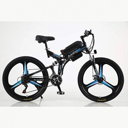 BWJL Bike BWJL 26-inch 21-speed long-endurance electric folding bicycle, lithium-bike bicycles to assist mountain bikes, 36V 350W 13Ah Removable Lithium-Ion Battery Mountain Ebike for Men's, black, 10AH