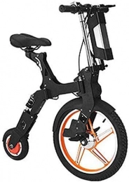 BXZ Bike BXZ Folding Electric Bicycle, Two-Wheeled Small Electric Car Lithium Battery Aluminum Alloy Frame Adult Mini Battery Car for Men and Women, Orange
