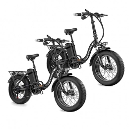 BYINGWD Electric Bike BYINGWD Electric Bicycle, Electric Folding Bike Fat Tire 20"* 4" With 48V 18Ah Removable Battery, Electric Bicycle With Three Riding Modes，ebike(Color:KF9-2PCS)