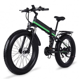 bzguld Bike bzguld Electric bike 1000W Folding Electric Bike for Adults 26" Fat Tire Mountain Beach Snow Bicycles 21 Speed Gear E-Bike with Detachable Lithium Battery 48V 12.8AH Up to 24.8MPH
