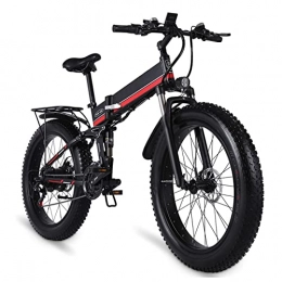 bzguld Electric Bike bzguld Electric bike Electric Bike Foldable for Adults 1000w Electric Mountain Bicycle 26 Inch Fat Tire Folding Electric Bike with Lcd Display 48v Removable Lithium Battery Ebike (Color : Red)