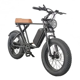cysum Bike C91 Fat Tire Electric Bike for Adult 20'' Electric Mountain Bike Off-Road E-Bike 48v 15 AH lithium Battery Shimano 7 Speed Dual Total Suspension (brown)