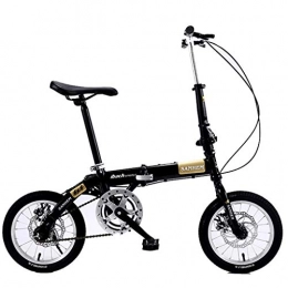 Caisedemeng Electric Bike Caisedemeng Electric Bikes Portable Folding Bicycle-14inch Wheel Adult Children Women and Man City Commuter Bicycle, Black (Color : Single Speed)