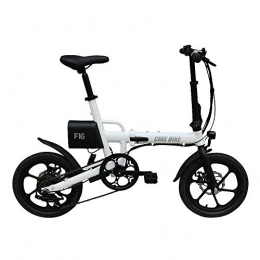 CBA BING Electric Bike CBA BING 16 inch folding speed lithium battery electric car, Electric Bike Removable Large Capacity Lithium-Ion Battery, Safe Adjustable Portable for Cycling Three Working Modes, White