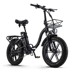 Ceaya Electric Bike CEAYA Electric Bikes 20IN Folding Electric Bicycle For Adults Ebike 48V 20AH With LCD-Display, Shimano 8 Speed Gears, Hydraulic Brakes, Fat Tires, Front Basket, Rear Rack