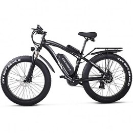 CEXTT Electric Bike CEXTT Folding electric mountain bikes, all-around 1000W electric bicycle powerful motor 21 to the bicycle speed Snowy LCD speedometer lithium ion battery, the rear seat belt (black)