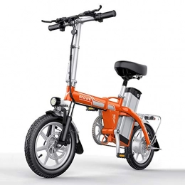 CHEER.COM Electric Bike CHEER.COM Electric Bicycles 14 Inch 400W Folding Electric Bicycle Sporting With Removable 48V Lithium Battery Charger And Lock Portable And Easy To Caravan For Adult, 35to70KM-Orange