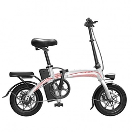 CHEER.COM Bike CHEER.COM Electric Bicycles 14 Inches Wheel High-carbon Steel Frame 400W Brushless Motor With Removable 48V Lithium-Ion Battery Portable Lightweight Folding Electric Bike For Adult, White-70to150KM