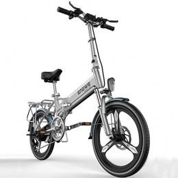 CHEER.COM Electric Bike CHEER.COM Electric Bicycles 20 Inch 400 W Folding Electric Bicycle Sporting With Removable 48V Lithium Battery Charger And Lock Portable And Easy To Caravan, 40to80KM-White