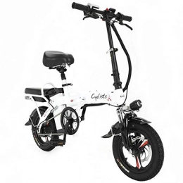 CHEER.COM Bike CHEER.COM Electric Bicycles Foldable Portable Bikes Detachable Lithium Battery 48V 400W Adults Double Shock Absorber Bikes With 14 Inch Tire Disc Brake And Full Suspension Fork, 120to220KM Black