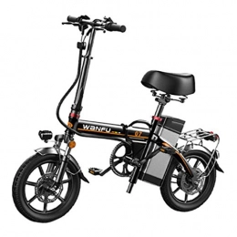 CHEER.COM Electric Bike CHEER.COM Electric Bikes 14 Inch Wheels Aluminum Alloy Frame Portable Folding Electric Bicycle Safety For Adult With Removable 48V Lithium-Ion Battery Powerful Brushless Motor, 130to200KM Black